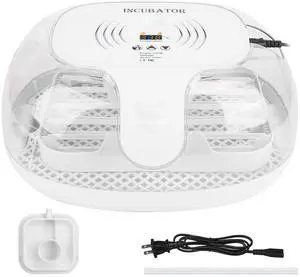Fresh Fab Finds 16-Egg Incubator w/ Digital Temp & Humidity Display, Auto Egg Turning for Poultry - White - 16 eggs Fresh Fab Finds 16-Egg Incubator w/ Digital Temp & Humidity Display, Auto Egg Turning for Poultry - White - 16 eggs