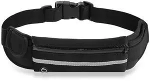 Fresh Fab Finds Waterproof Running Belt Pack w/ Adjustable Waist Pouch for Outdoor Fitness - Black - One size