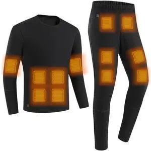 Fresh Fab Finds Heated Underwear Set w/ 28 Heating Zones, 3 Modes, Thermal Shirt & Pants - Black - Medium Fresh Fab Finds Heated Underwear Set w/ 28 Heating Zones, 3 Modes, Thermal Shirt & Pants - Black - Medium