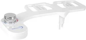 Fresh Fab Finds Non-Electric Cold Water Bidet Toilet Seat Attachment w/ Dual Nozzles for Feminine Wash - White - One size