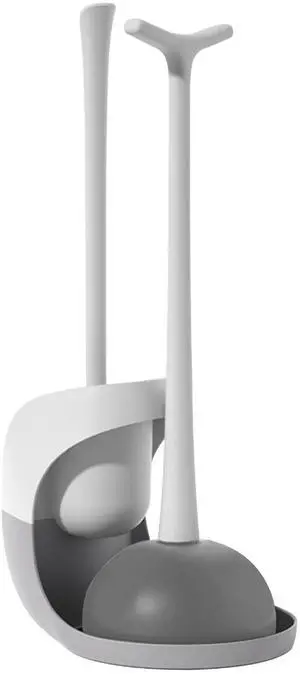 Fresh Fab Finds 2-in-1 Toilet Plunger & Brush Set w/ Ventilated Holder and Caddy Stand - Grey - One size Fresh Fab Finds 2-in-1 Toilet Plunger & Brush Set w/ Ventilated Holder and Caddy Stand - Grey - One size