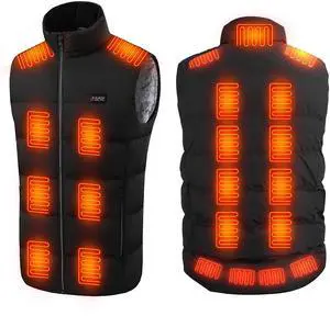 Fresh Fab Finds Heated Vest USB Powered, 23 Heating Zones, Machine Washable for Men/Women - Black - XL