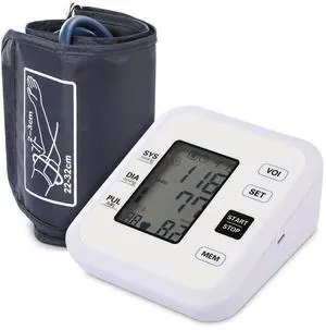 Fresh Fab Finds Arm Blood Pressure Monitor w/ Adjustable Cuff, Voice, Irregular Heartbeat Detector, 99 Memory - White - One size