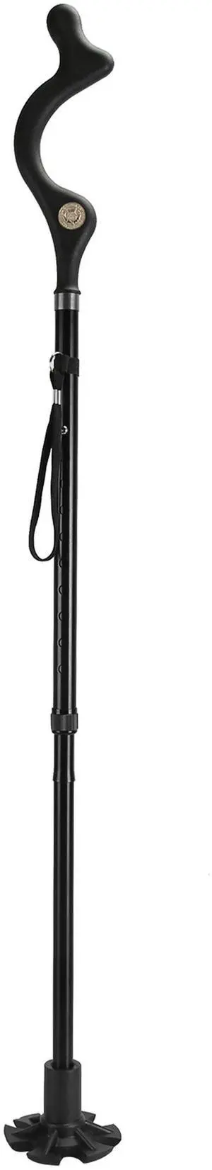 Fresh Fab Finds Collapsible Walking Cane w/ 10 Heights, Heavy Duty Support for Men & Women - Black - One size
