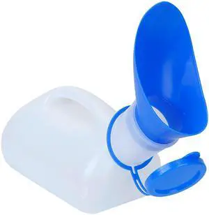 Fresh Fab Finds Unisex 1000ML Portable Urinal Bottle w/ Lid & Funnel for Travel, Camping, Hospital Use - Blue - One size