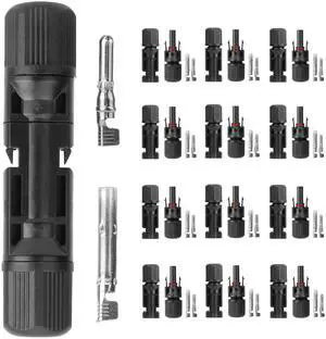 Fresh Fab Finds 10 Pairs Solar Panel Wire Connectors, Male/Female IP67 Waterproof Adapters - Black - One size