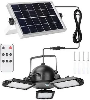 Fresh Fab Finds Solar Pendant Light IP65 Waterproof w/ 3 Timers, 4 Brightness Levels & Remote for Patio - Black - One size Fresh Fab Finds Solar Pendant Light IP65 Waterproof w/ 3 Timers, 4 Brightness Levels & Remote for Patio - Black - One size