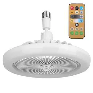 Fresh Fab Finds Ceiling Fan w/ Light, Remote, E27 Socket, Dimmable Light, 3 Speeds & Timer Function - White - One size