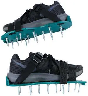 Fresh Fab Finds Lawn Aerator Spike Shoes with Adjustable Straps - Green - One size