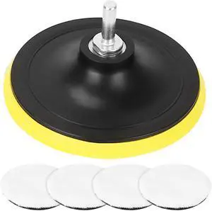 Fresh Fab Finds 5Pcs 6" Buffing Polishing Pads Set w/ M14 Drill Screw for Car Polisher - Black One size