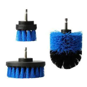 Fresh Fab Finds 3Pcs Drill Brush Scrubber Set for Car Carpet Tile Tub Cleaning - Blue One size