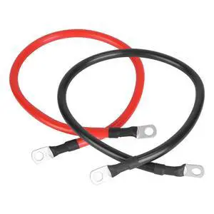 Fresh Fab Finds 2Pcs 2 AWG Copper Battery Cables w/ 3/8in Lugs for Car RV Solar ATV - Multi 4ft Fresh Fab Finds 2Pcs 2 AWG Copper Battery Cables w/ 3/8in Lugs for Car RV Solar ATV - Multi 4ft
