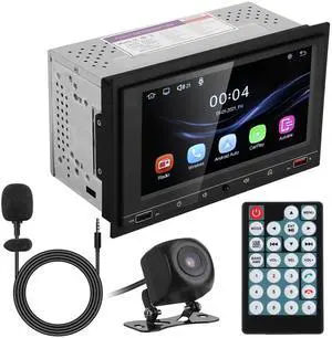 Fresh Fab Finds 7in Car MP5 Player 1080P FM USB AUX Stereo w/ Rear Camera Remote - Black One size