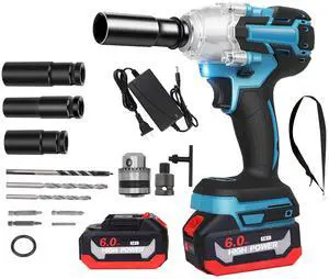 Fresh Fab Finds 3-in-1 Cordless Impact Wrench Drill Screwdriver w/ 2 Batteries & Bits - Blue One size