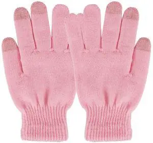 Fresh Fab Finds Unisex Winter Knit Touchscreen Windproof Ski Gloves - Pink One size