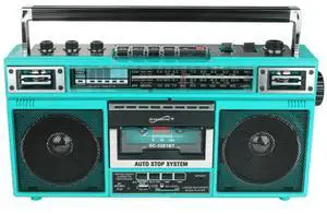 Supersonic 4 Band Radio & Cassette Player + Cassette To Mp3 Converter & Bluetooth Teal - Teal Supersonic 4 Band Radio & Cassette Player + Cassette To Mp3 Converter & Bluetooth Teal - Teal