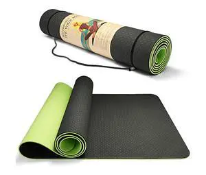 JupiterGear Eco Friendly Reversible Color Yoga Mat with Carrying Strap - TPE Non-Slip 72'' x 24'' x 1/4" - Green JupiterGear Eco Friendly Reversible Color Yoga Mat with Carrying Strap - TPE Non-Slip 72'' x 24'' x 1/4" - Green