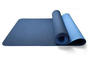 JupiterGear Eco Friendly Reversible Color Yoga Mat with Carrying Strap - TPE Non-Slip 72'' x 24'' x 1/4" - Blue JupiterGear Eco Friendly Reversible Color Yoga Mat with Carrying Strap - TPE Non-Slip 72'' x 24'' x 1/4" - Blue