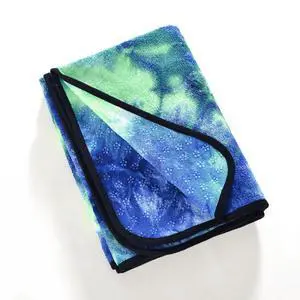 JupiterGear Tie Dye Yoga Mat Towel with Slip-Resistant Grip Dots - Blue Green JupiterGear Tie Dye Yoga Mat Towel with Slip-Resistant Grip Dots - Blue Green