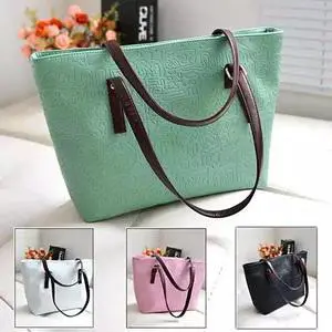 Vista Folklore Tote With Embossed Art - Mint Vista Folklore Tote With Embossed Art - Mint