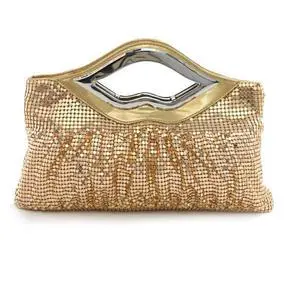Vista Big Lips Banquet Clutch In 4 Shiny And Matt Colors - GOLDEN Vista Big Lips Banquet Clutch In 4 Shiny And Matt Colors - GOLDEN