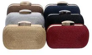 Vista Roped In Clutch With Nautical Motif - Gold Vista Roped In Clutch With Nautical Motif - Gold