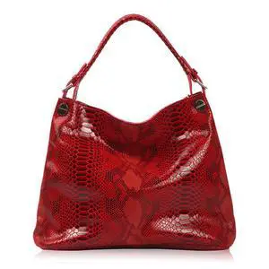 Vista Resort Snake Skin Print Handbag - RED Vista Resort Snake Skin Print Handbag - RED
