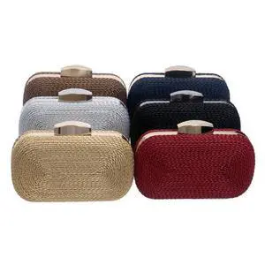 Vista Roped In Clutch With Nautical Motif - Blue Vista Roped In Clutch With Nautical Motif - Blue