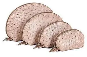 Vista COSMO Cosmetic Faux Ostrich Cases In Set of 4 - Cream Vista COSMO Cosmetic Faux Ostrich Cases In Set of 4 - Cream