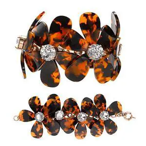 Vista Flowers in Bloom - Our Tortoise Shell Color Bracelet to match the Necklace - Multicolor Vista Flowers in Bloom - Our Tortoise Shell Color Bracelet to match the Necklace - Multicolor