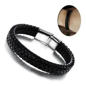 Vista MODERNO Genuine Leather Bracelet - Black Vista MODERNO Genuine Leather Bracelet - Black