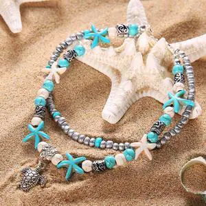 Vista Sea Turtle Anklet - Blue Vista Sea Turtle Anklet - Blue