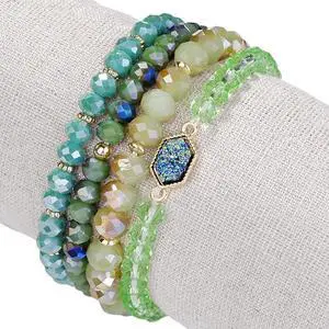 Vista Arm Candy Natural Stone And Glass Crystal Bracelets - BEAUTIFUL BLUE Vista Arm Candy Natural Stone And Glass Crystal Bracelets - BEAUTIFUL BLUE