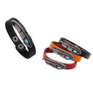 Vista Strength & Beauty Genuine Leather Bracelet - Red Vista Strength & Beauty Genuine Leather Bracelet - Red