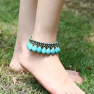 Vista Zuni Anklets In Turquoise - Turquoise Vista Zuni Anklets In Turquoise - Turquoise