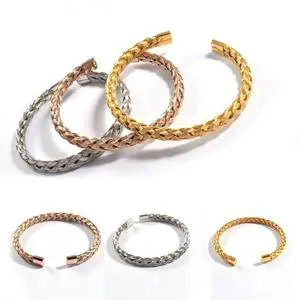 Vista Zarina Bracelets Weaved In Rosegold Gold And Silver Finish - ROSE GOLD Vista Zarina Bracelets Weaved In Rosegold Gold And Silver Finish - ROSE GOLD
