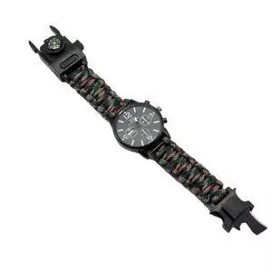 Vista Outdoor Multi function Camping Survival Watch Bracelet Tools With LED Light - CAMO-Multi Color Vista Outdoor Multi function Camping Survival Watch Bracelet Tools With LED Light - CAMO-Multi Color