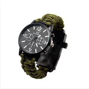 Vista Outdoor Multi function Camping Survival Watch Bracelet Tools With LED Light - Green Vista Outdoor Multi function Camping Survival Watch Bracelet Tools With LED Light - Green