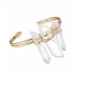 Vista STUNNER Sparkling Natural Crystal Cuff Bracelet - Rose Gold Vista STUNNER Sparkling Natural Crystal Cuff Bracelet - Rose Gold