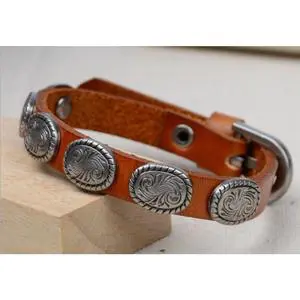Vista WRANGLER Vintage Look Genuine Leather Bracelet - DARK BROWN Vista WRANGLER Vintage Look Genuine Leather Bracelet - DARK BROWN