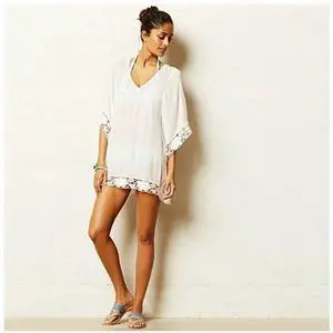Vista Mid-Summer Night White Crochet Lace Tunic - White Vista Mid-Summer Night White Crochet Lace Tunic - White