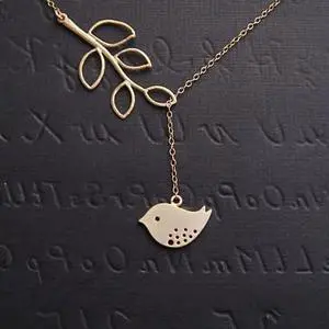 Vista Spring has Sprung! Necklace and Chain with Sparrow and Tree Flying to the Nest - White Gold Vista Spring has Sprung! Necklace and Chain with Sparrow and Tree Flying to the Nest - White Gold