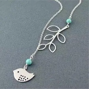 Vista TURQUOISE SPRING Beautiful Bird Lariat Necklace - Turquoise Vista TURQUOISE SPRING Beautiful Bird Lariat Necklace - Turquoise