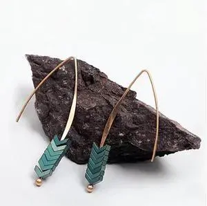 Vista Haute Delicate Threader Style Earrings - Teal Vista Haute Delicate Threader Style Earrings - Teal
