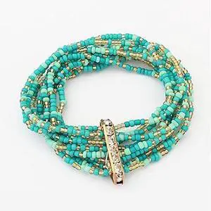 Vista Bohemian Bead Bracelet in Springy Colors - Lime Green Vista Bohemian Bead Bracelet in Springy Colors - Lime Green