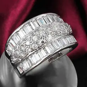 Vista Regal Baguette And CZ Statement Band Ring - Gold Vista Regal Baguette And CZ Statement Band Ring - Gold