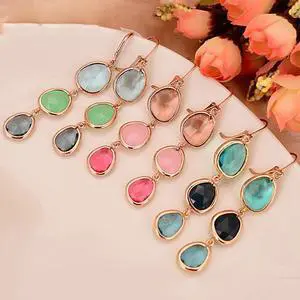 Vista Serena Ombre Style Gem Drop Earrings - TRANQUIL TEAL Vista Serena Ombre Style Gem Drop Earrings - TRANQUIL TEAL