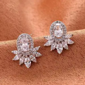 Vista Luster Statement Stud Boutique Earrings - Silver Vista Luster Statement Stud Boutique Earrings - Silver