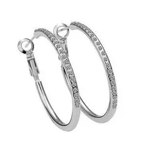 Vista Hoop Earrings with Crystals in 18kt GF White, Yellow or Rose Gold - Yellow Gold Vista Hoop Earrings with Crystals in 18kt GF White, Yellow or Rose Gold - Yellow Gold