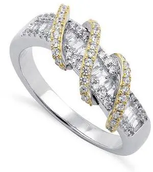 Vista Prosper Platinum Ring With Golden Loops - Platinum Vista Prosper Platinum Ring With Golden Loops - Platinum